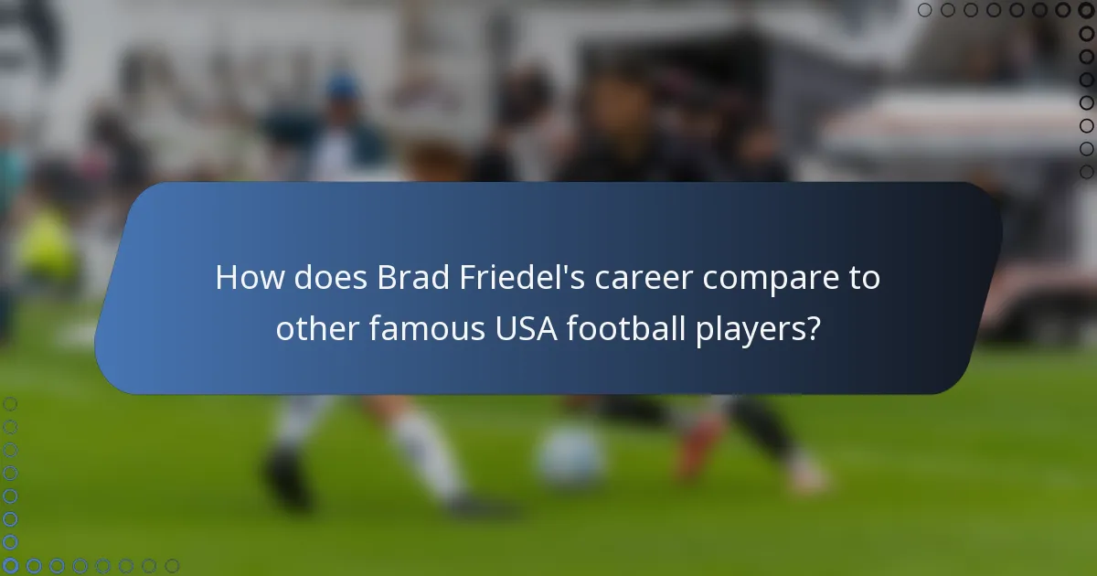 How does Brad Friedel's career compare to other famous USA football players?