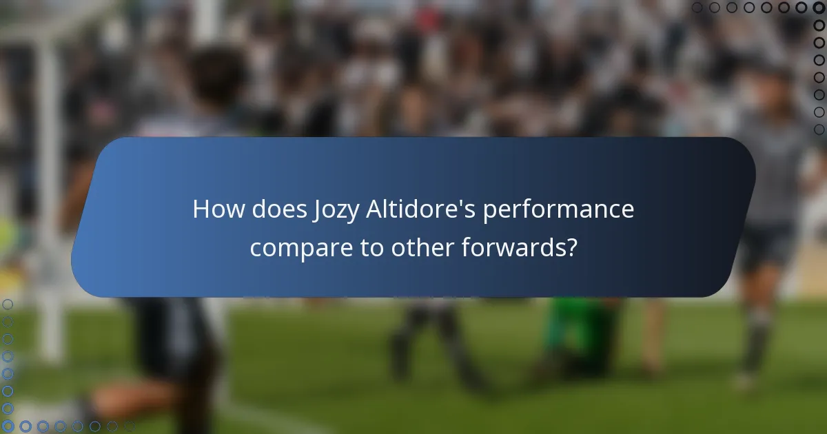 How does Jozy Altidore's performance compare to other forwards?