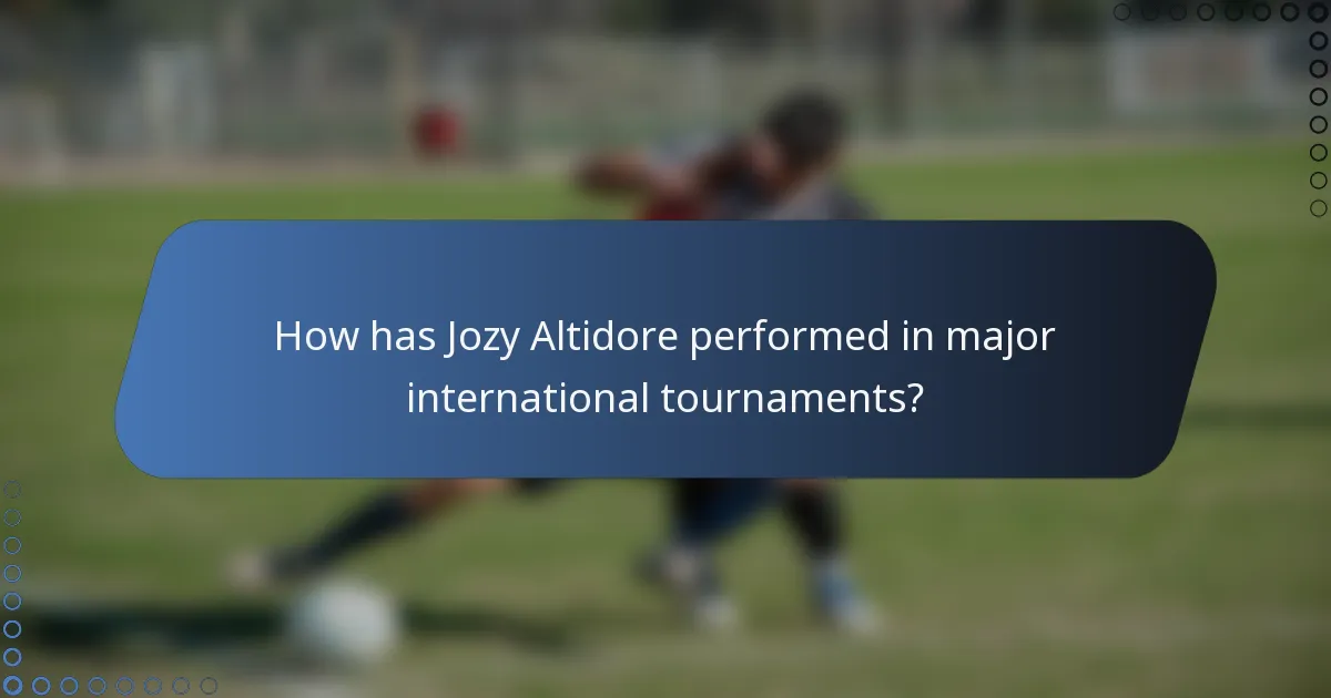 How has Jozy Altidore performed in major international tournaments?