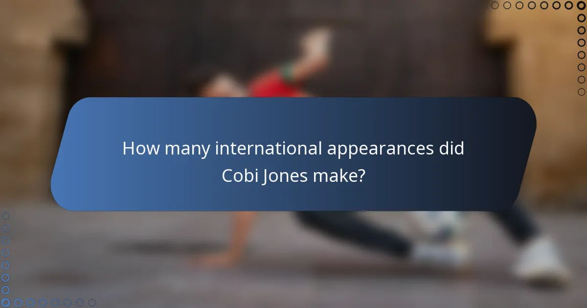 How many international appearances did Cobi Jones make?