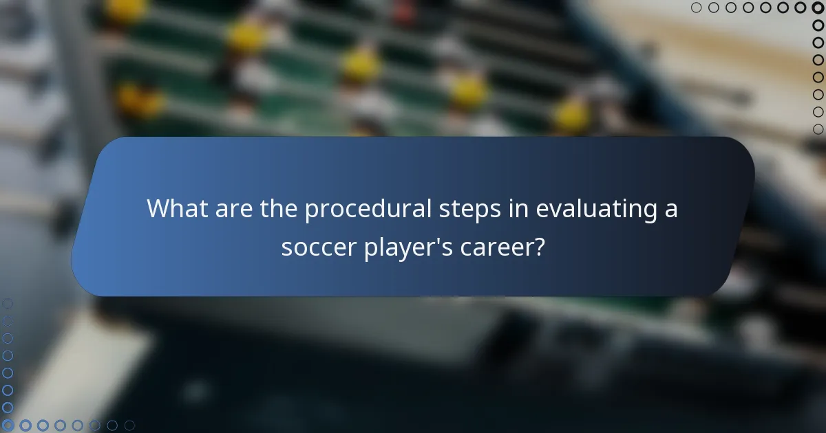 What are the procedural steps in evaluating a soccer player's career?
