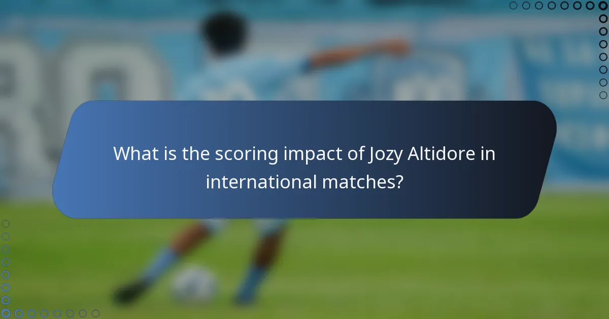 What is the scoring impact of Jozy Altidore in international matches?
