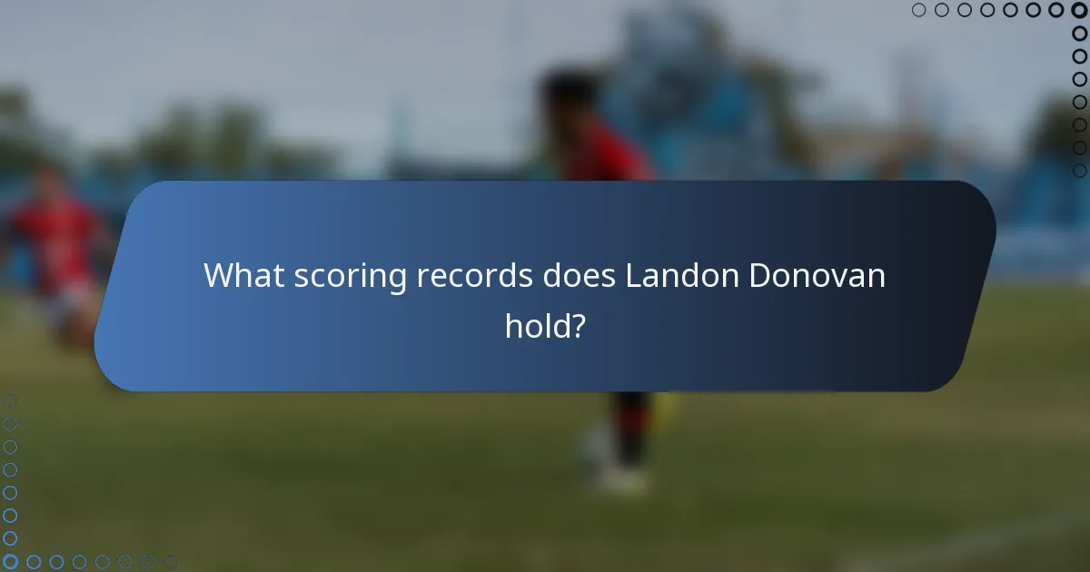 What scoring records does Landon Donovan hold?